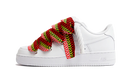 Nike Air Force 1 Low Triple White Lanvin Laces Red